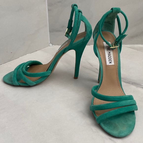Steve Madden Turquoise Suede Heels - 6.5 - Picture 8 of 8